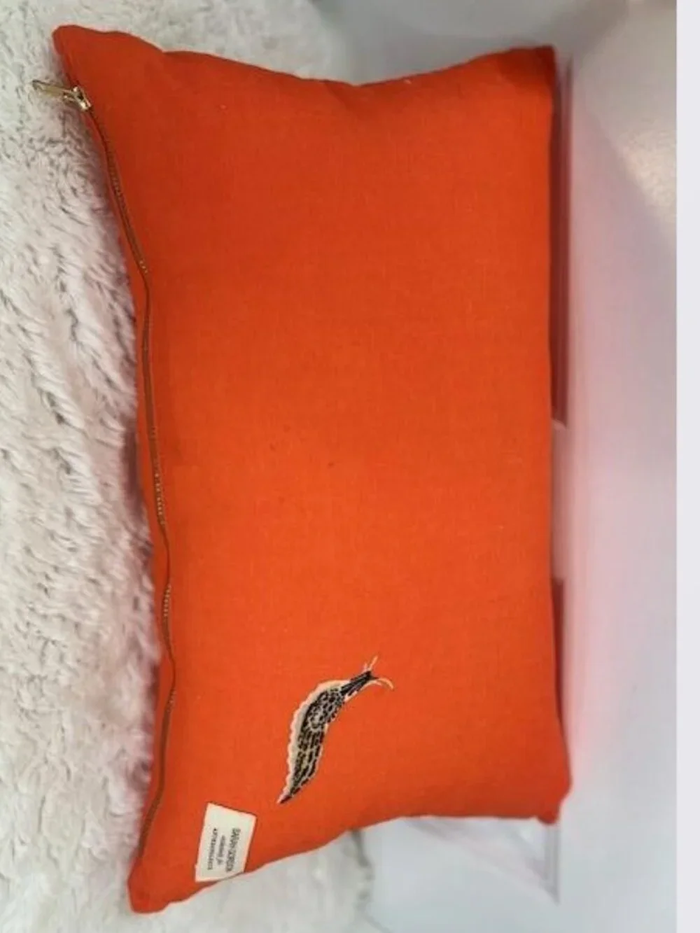 Anthropologie Sarah Gordon Embroidered Pillow in Orange - Butterfly - NWOT